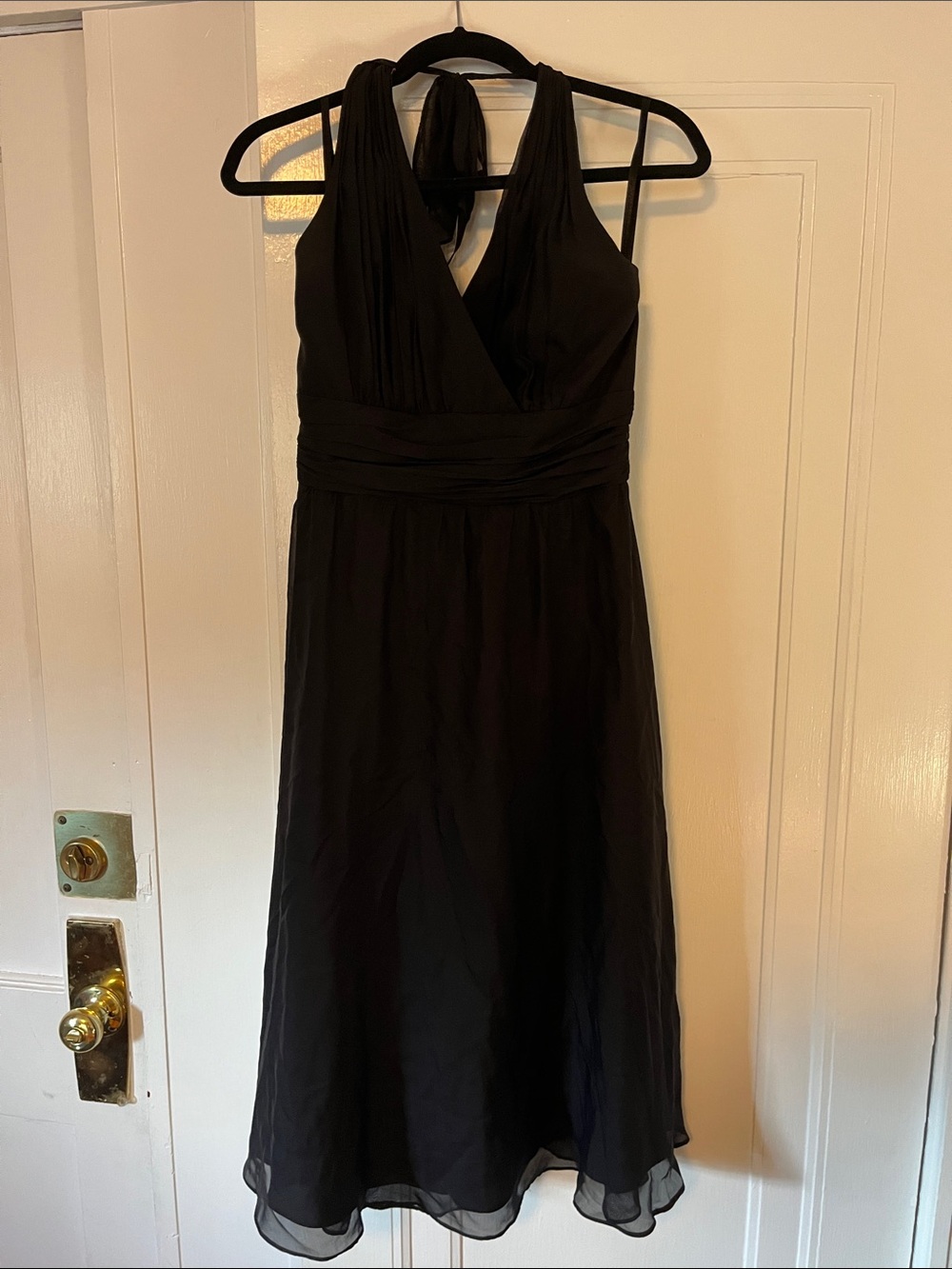 White House Black Market Black Backless Halter Dress